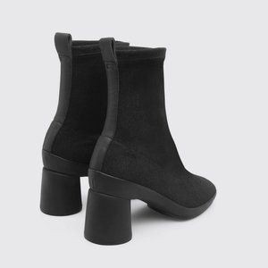Camper Black Upright Ankle Sock Boots, 9.5/10